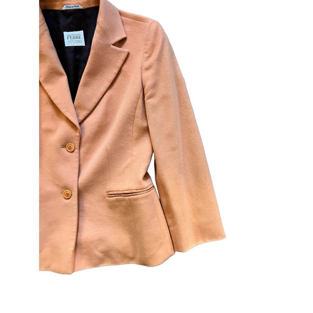 Vintage Gianfranco Ferre Wool/silk Orange Blazer Jacket Sz 42 - Picture 3 of 11